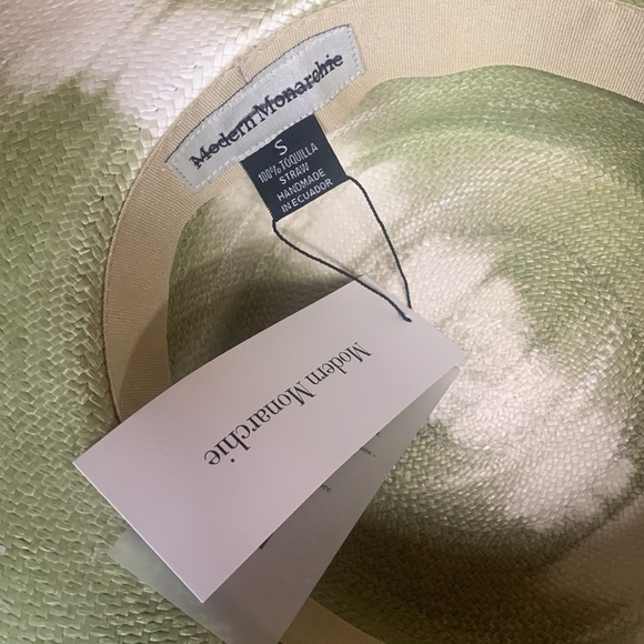 Anthropologie Modern Monarchies green boater hat size small new wtags main image 4